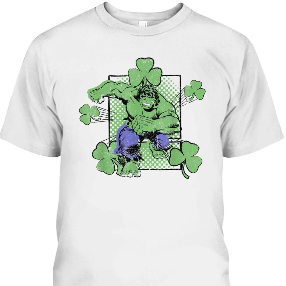Marvel Incredible Hulk St Patricks Day Shamrock Tshirt